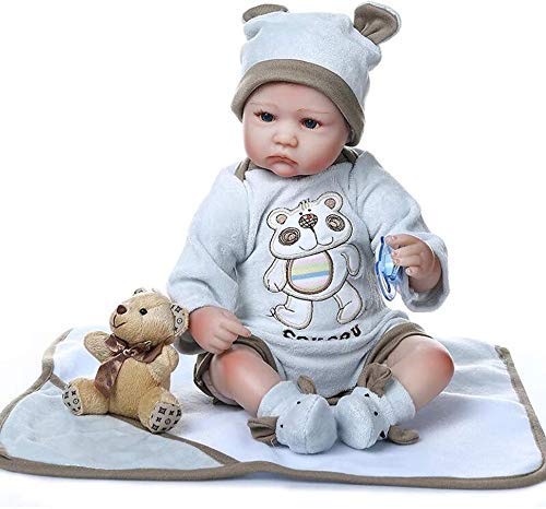 Reborn Baby Dolls Baby Twins 40 cm 16"Hecho a Mano para niños pequeños Realista Reborn Babies Girls Premie Muñeca Realista para niña Juguete Buenas Noches, Ojos Cerrados Niña