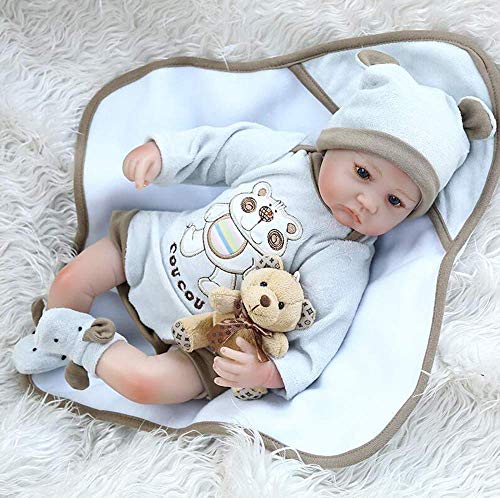 Reborn Baby Dolls Baby Twins 40 cm 16"Hecho a Mano para niños pequeños Realista Reborn Babies Girls Premie Muñeca Realista para niña Juguete Buenas Noches, Ojos Cerrados Niña