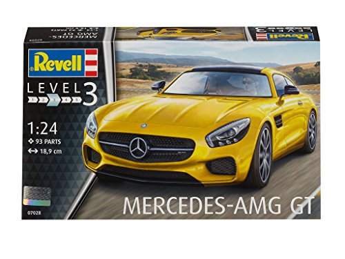 Revell Benz Mercedes AMG GT Escala 1/24-Revell RE07028, Color Amarillo, 18,9 cm de Largo (07028)