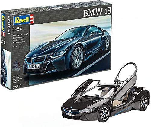 Revell- BMW i8 Maqueta Coche, Color Negro (07008)