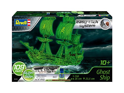 Revell Maqueta Ghost Ship, Brilla en la Oscuridad, Easy Click System, Kit Modello, Escala 1:150 (5435) (05435), 26,0 cm de Largo