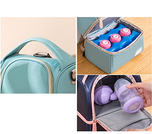 RIIOO Bolsa de preservación de leche materna, mochila térmica portátil, impermeable de doble capa, adecuada para madres trabajadoras, mujeres y hombres, estudiantes shape1-Blue