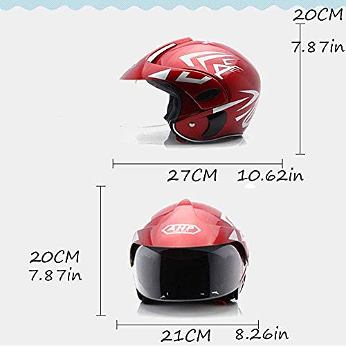 RJHH Cascos para Motocicletas Infantiles, Cascos para niños, niños y niñas, Bicicletas, Scooters, Deportes al Aire Libre, Apto para 3-8 años,Rojo