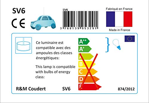 R&M Coudert SV6 - Lámpara de Techo, Color Turquesa