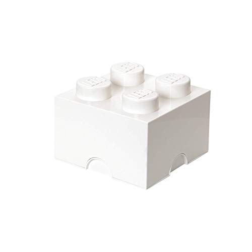 Room Copenhagen 40031735 Ladrillo de Almacenamiento de 4 espigas de Lego, Caja de almacenaje apilable, 5,7 l, Blanco, White