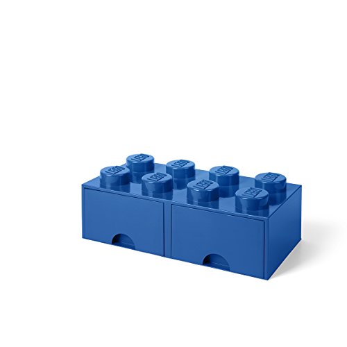 Room Copenhagen-40061731 Caja de Almacenaje Apilable, Ladrillo 8 pomos, 2 Cajones, 9.4 l, color azul (blue), 50 x 25 x 18 cm (Lego 40061731)