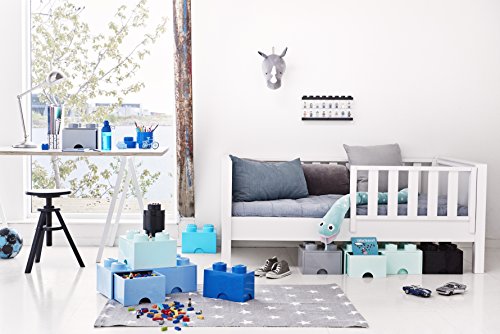 Room Copenhagen-40061731 Caja de Almacenaje Apilable, Ladrillo 8 pomos, 2 Cajones, 9.4 l, color azul (blue), 50 x 25 x 18 cm (Lego 40061731)