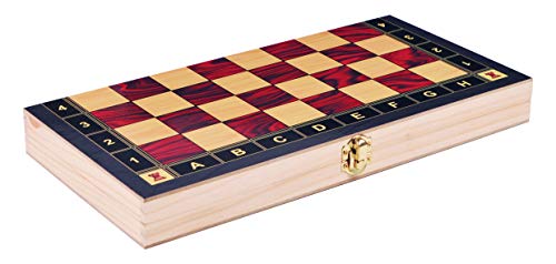 rparty Tablero Madera Ajedrez Magnetico,3 EN 1 Ajedrez y Damas Backgammon en Estuche con portátil de Tablero Plegable para niños y Adultos