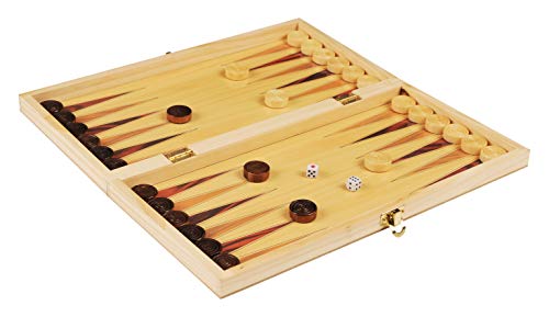 rparty Tablero Madera Ajedrez Magnetico,3 EN 1 Ajedrez y Damas Backgammon en Estuche con portátil de Tablero Plegable para niños y Adultos