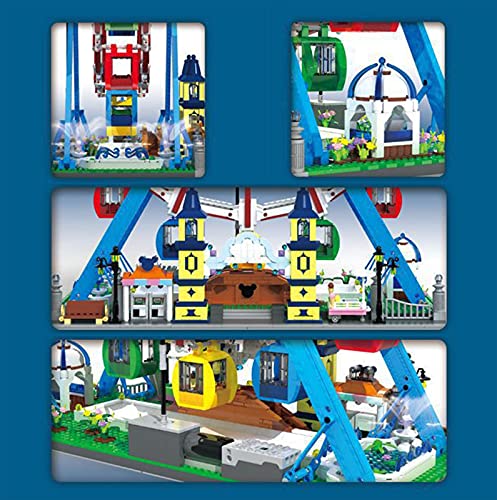 RRNAR Kit de Bloques de construcción de Casas de Arquitectura 11006, Edificios modulares de Noria con luz, Modelo de Bloques de construcción modulares de 3836 PCS Compatible con Lego