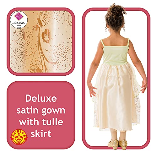 Rubies 3011137-8 Disfraz oficial de Disney Ultimate Princess Deluxe Tiana para niñas, vestido de fantasía para niños, multicolor, grande