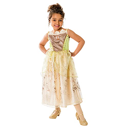 Rubies 3011137-8 Disfraz oficial de Disney Ultimate Princess Deluxe Tiana para niñas, vestido de fantasía para niños, multicolor, grande