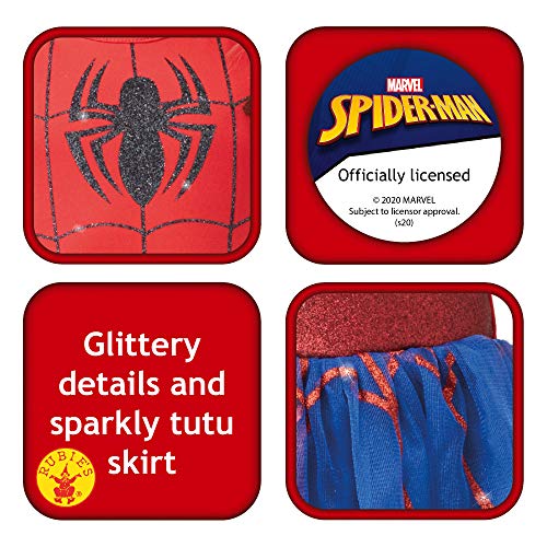 Rubies Disfraz oficial de Marvel Spider-Girl de lujo para niños, disfraz de superhéroe, talla mediana de 5 a 6 años, altura 116 cm