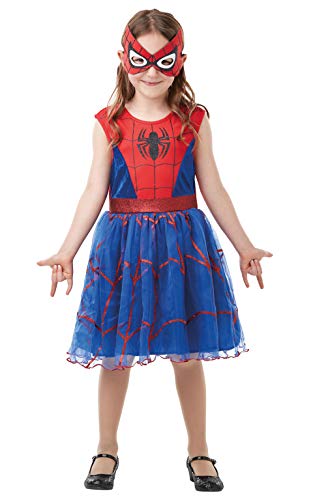 Rubies Disfraz oficial de Marvel Spider-Girl de lujo para niños, disfraz de superhéroe, talla mediana de 5 a 6 años, altura 116 cm