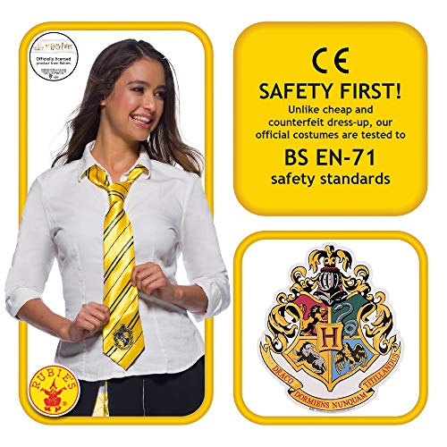 Rubies Oficial Harry Potter Hufflepuff - Corbata de lujo, accesorio para disfraz para adultos y niños, talla única para 6 años