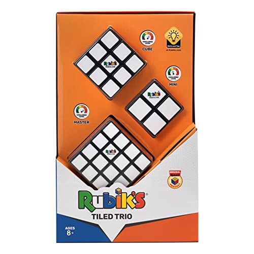 Rubik's Tiled Trio clásico de 4 x 4, 3 x 3 y Cubo 2 x 2, Paquete de Rompecabezas Multicolor Trío de Azulejos, 4x4, 3x3 2x2, Juego, Color (Spin Master 6062666)