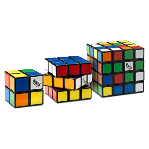 Rubik's Tiled Trio clásico de 4 x 4, 3 x 3 y Cubo 2 x 2, Paquete de Rompecabezas Multicolor Trío de Azulejos, 4x4, 3x3 2x2, Juego, Color (Spin Master 6062666)