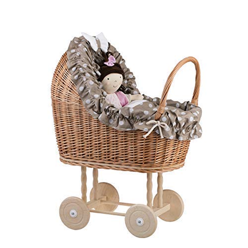 S de wicker24 un Carro, una Cama para Carro de Mimbre, Cesta de Mimbre, Juguetes de Mimbre, muñecas muñeca Carro, Mimbre Carro