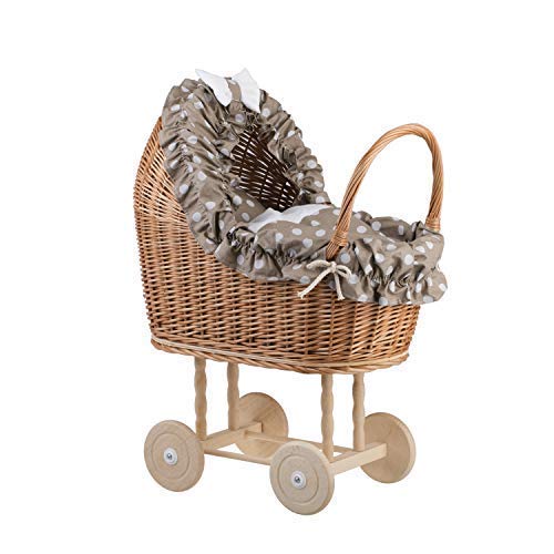 S de wicker24 un Carro, una Cama para Carro de Mimbre, Cesta de Mimbre, Juguetes de Mimbre, muñecas muñeca Carro, Mimbre Carro