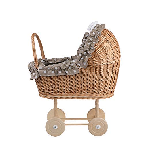 S de wicker24 un Carro, una Cama para Carro de Mimbre, Cesta de Mimbre, Juguetes de Mimbre, muñecas muñeca Carro, Mimbre Carro