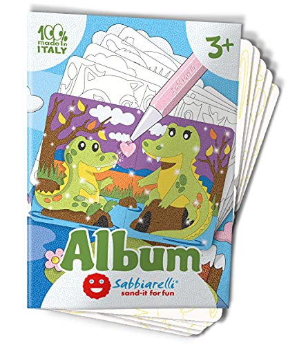 Sabbiarelli Sand-it For Fun - Álbum Chacorros del Mundo: 10 Dibujos pre-pegados para Colorear con la Arena (Arena no incluida), Adecuado para niños de años 3+,