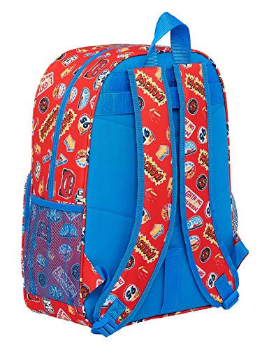 Safta 612111180 Mochila Escolar Niños de Cars Mc Queen, 330x140x420mm, Rojo/Azul