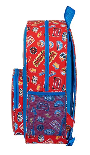 Safta 612111180 Mochila Escolar Niños de Cars Mc Queen, 330x140x420mm, Rojo/Azul