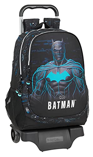 Safta Mochila Escolar con Carro de Batman Bat-Tech, 330x150x430 mm, Negro