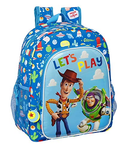 Safta Mochila Escolar Junior de Toy Story Let's Play, 320x120x380mm, azul, m