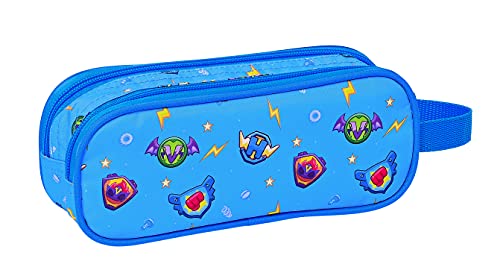 Safta Portatodo Doble de Superthings Serie 7, 210x60x80 mm, Azul/Multicolor