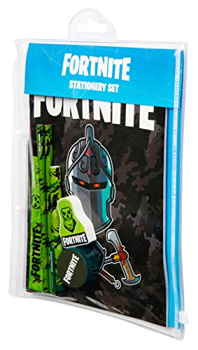 Sambro DUR-6766 Fortnite - Juego de Escritura con Pluma, lápices, Regla, Goma de borrar, sacapuntas y Cuaderno, 7 Piezas, Multicolor