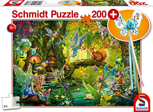 Schmidt Spiele- Hadas en el Bosque, Puzzle Infantil de 200 Piezas, Color carbón (56333)