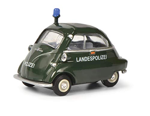 Schuco BMW Isetta-Coche de policía Nacional (Escala 1:64), Color Verde (452021600)