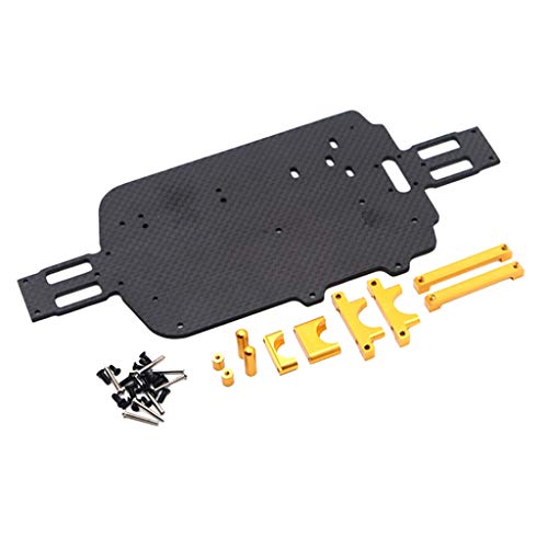 Scout Actualiza las partes del cuadro de fibra de carbono para A959 A979 A959B A979B 1/18 RC coche de repuesto, amarillo