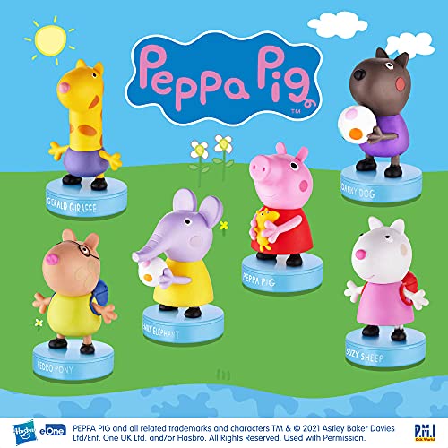 Sellos de Peppa Pig para niños |Colección completa-12 Juguetes de Peppa Pig en 1 Caja de Lujo | Personajes de Peppa Pig | Juguetes para niños y artículos para Fiestas de Peppa Pig |por P.M.I.