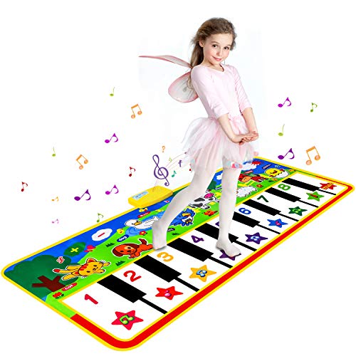 Shayson Alfombrilla de Baile Alfombrilla de Piano para Niños 19 Teclas Teclado de Piano Manta de Animales Alfombrilla de Juego Táctil Alfombra Musical para Niños