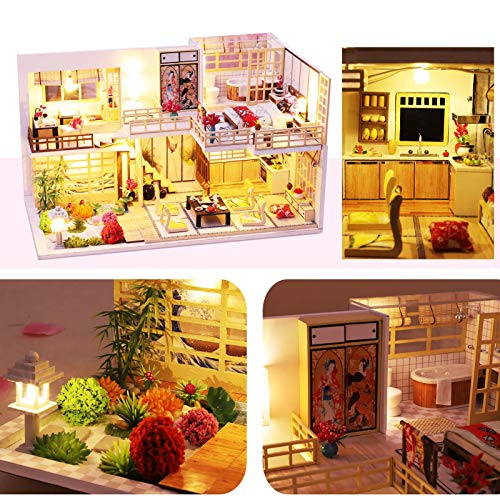 shifengzhou Kit de casa de Madera de Muebles en Miniatura para habitación de muñecas de Bricolaje - Kit de casa de muñecas de Madera con Kit de Muebles y Accesorios, Kit de Manualidades Hechas a Mano