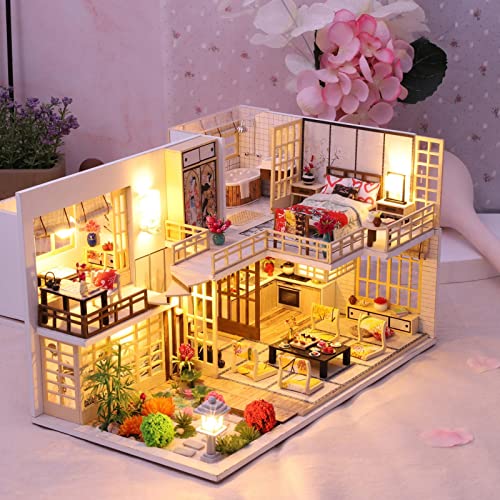 shifengzhou Kit de casa de Madera de Muebles en Miniatura para habitación de muñecas de Bricolaje - Kit de casa de muñecas de Madera con Kit de Muebles y Accesorios, Kit de Manualidades Hechas a Mano