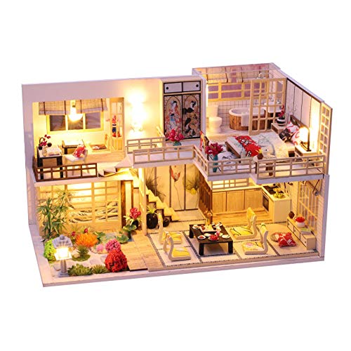 shifengzhou Kit de casa de Madera de Muebles en Miniatura para habitación de muñecas de Bricolaje - Kit de casa de muñecas de Madera con Kit de Muebles y Accesorios, Kit de Manualidades Hechas a Mano