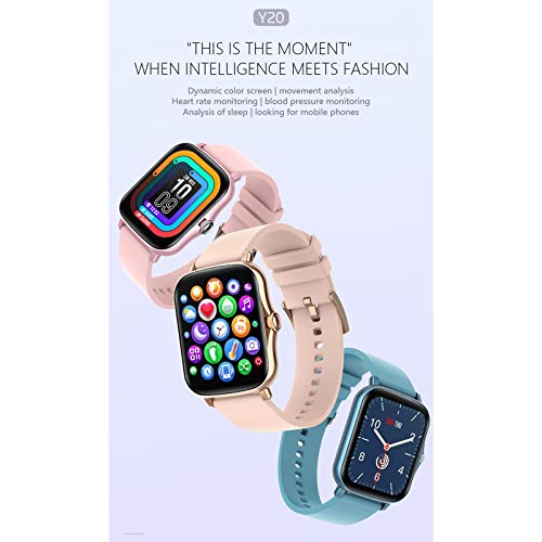 Shiwaki Reloj Inteligente Y20 para Hombres y Mujeres, IP67 Resistente al Agua, Fitness Tracker Sport Digital Watch Smartwatch para teléfonos Android/iOS - Rosa