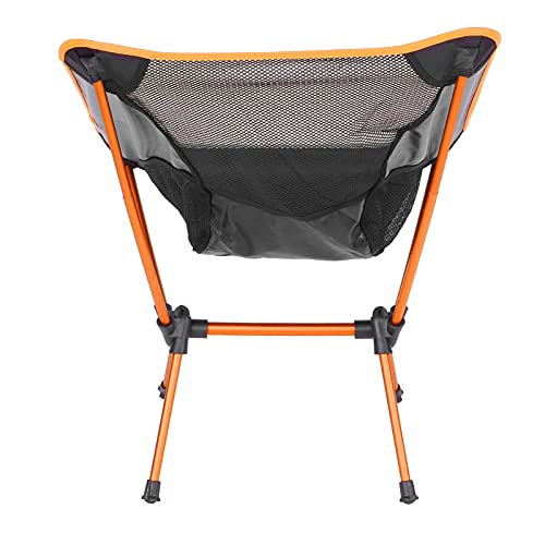 Silla de Camping Compacta, Silla Portátil de Fácil Almacenamiento Estable Cómoda con Bolsa de Almacenamiento para Barbacoa para Acampar para Pescar(naranja)