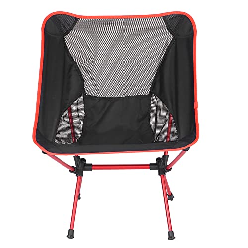 Silla Portátil, Silla para Acampar Al Aire Libre Marco de Aluminio de Secado Rápido con Bolsa de Almacenamiento para Pescar para Acampar para Barbacoa(Gran Rojo)