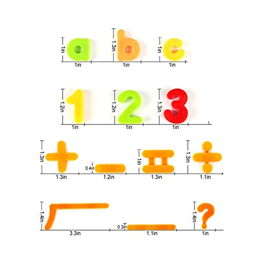 SIMUER 80PCS Letras magnéticas y números, Alfabeto imanes de Nevera niños Aprendizaje Juguetes educativos Incluye mayúsculas, minúsculas y símbolos matemáticos