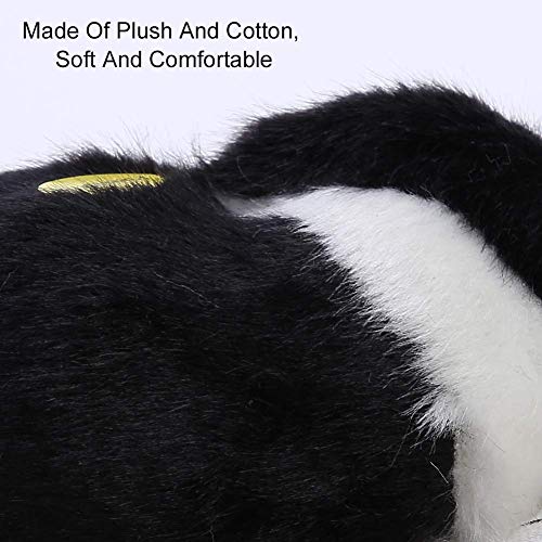 Simulación de Peluche para Perros de Juguete, niños, Perros de Peluche para Dormir con Sonido, Juguetes de Peluche, Juguetes de Perro de Animales realistas para niños(Black White)