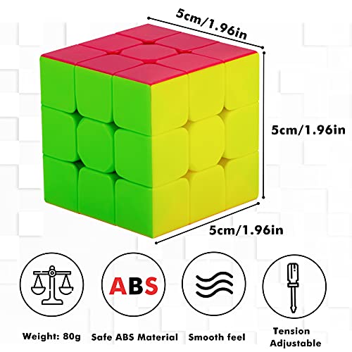 SISYS 3x3x3 Speed Cube, 3x3 Rompecabezas Cubo Mágico Liso Magic Puzzle Cube 3 by 3 sin Pegatina Juguete Educativo para Niños y Adultos