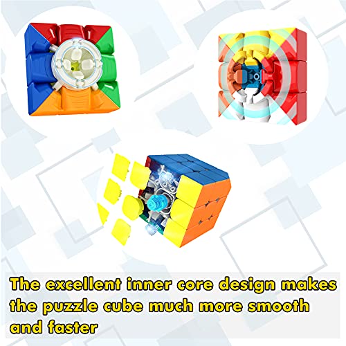 SISYS 3x3x3 Speed Cube, 3x3 Rompecabezas Cubo Mágico Liso Magic Puzzle Cube 3 by 3 sin Pegatina Juguete Educativo para Niños y Adultos