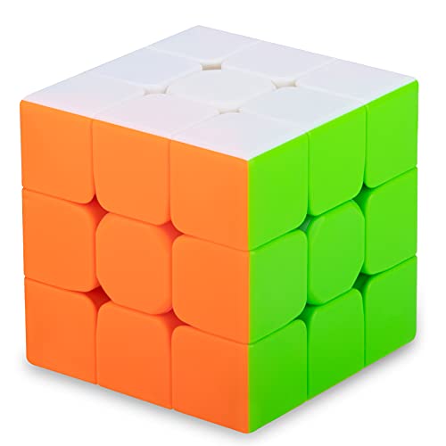 SISYS 3x3x3 Speed Cube, 3x3 Rompecabezas Cubo Mágico Liso Magic Puzzle Cube 3 by 3 sin Pegatina Juguete Educativo para Niños y Adultos