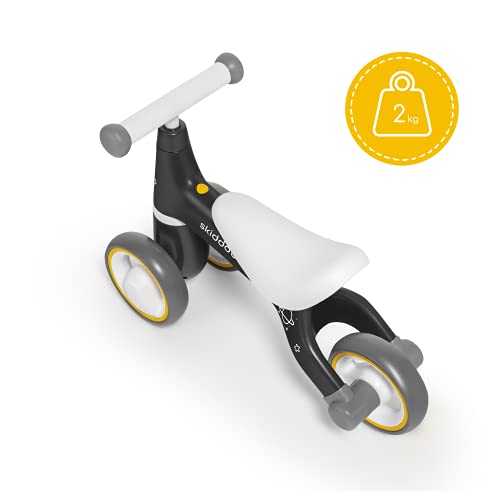 skiddoü bicicleta sin pedales correpasillos para niños Berit bicicleta de equilibrio para aprender a montar en bicicleta, tres ruedas de 6" de espuma EVA manillar antideslizante 2kg gris