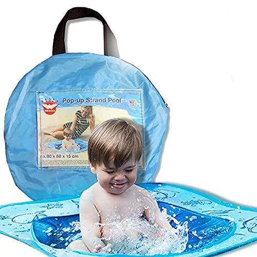 Smart Planet® Piscina de Playa desplegable para niños pequeños – 80 x 80 x 15 cm Piscina Infantil para Jugar en la Arena