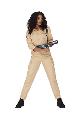 Smiffys Officially Licensed Ghostbusters Ladies Costume Disfraz de Cazafantasmas con licencia oficial, color beige, M-UK Size 12-14 (52568M)